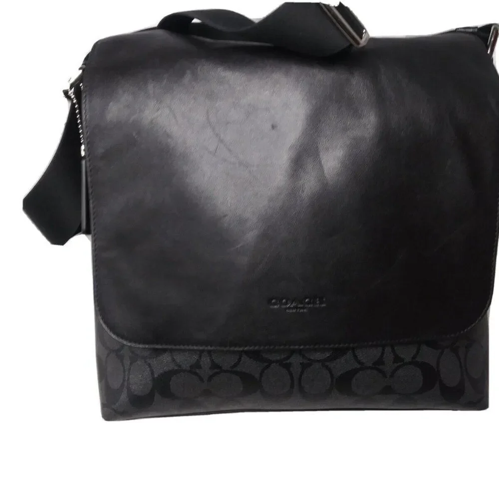 Coach F28575 Men's Charles Messenger Bag In Signature Coated Canvas Bag
